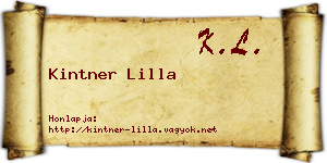 Kintner Lilla névjegykártya